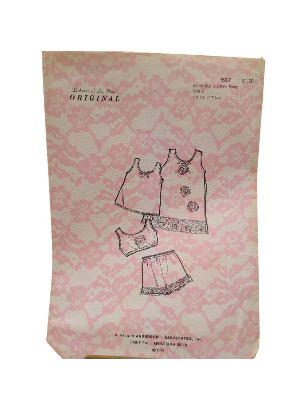 Vintage Sewing PATTERN Dolores of St Paul Original 6927, Intimates 1969 Girls
